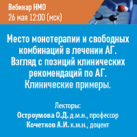 Место монотерапии и свободных комбинаций в лечении АГ. Взгляд с позиций клинических рекомендаций по АГ. Клинические примеры
